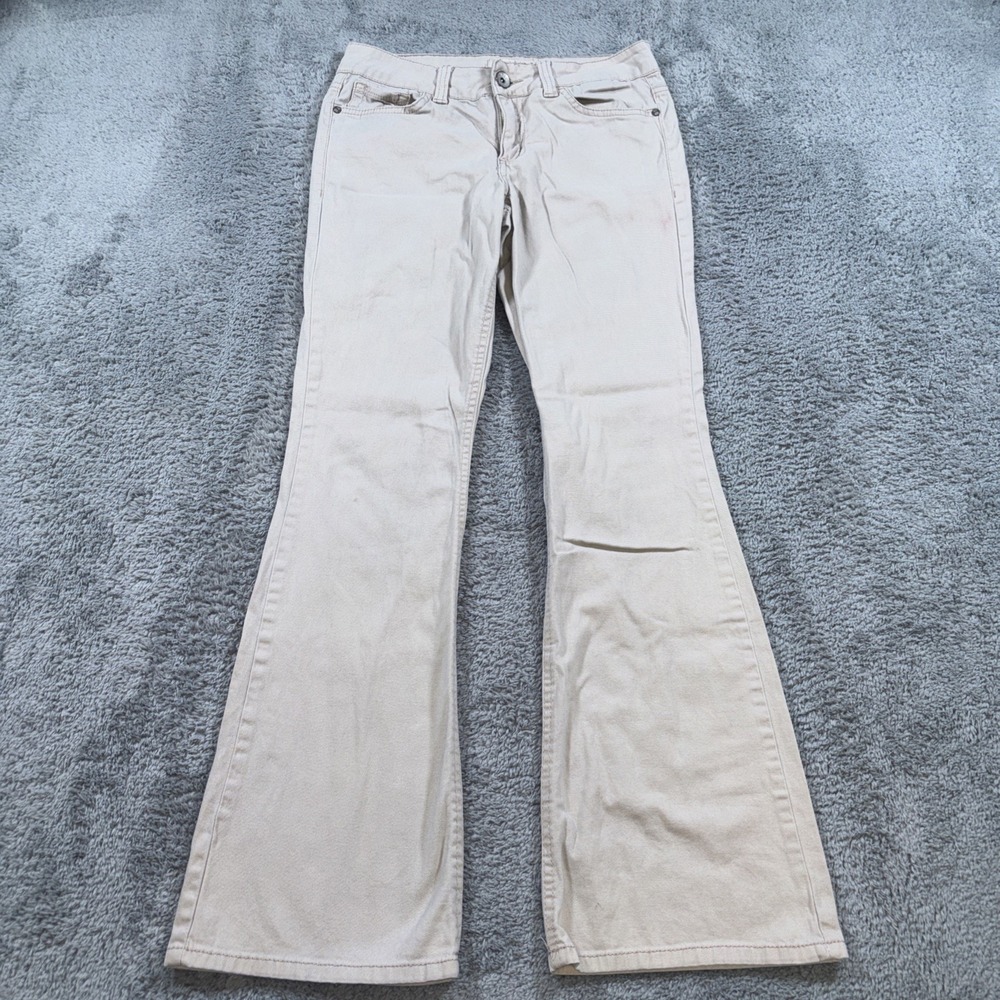 l.e.i. Jeans Sophia Hipster Flare Women's 7 Stretch Tan Denim